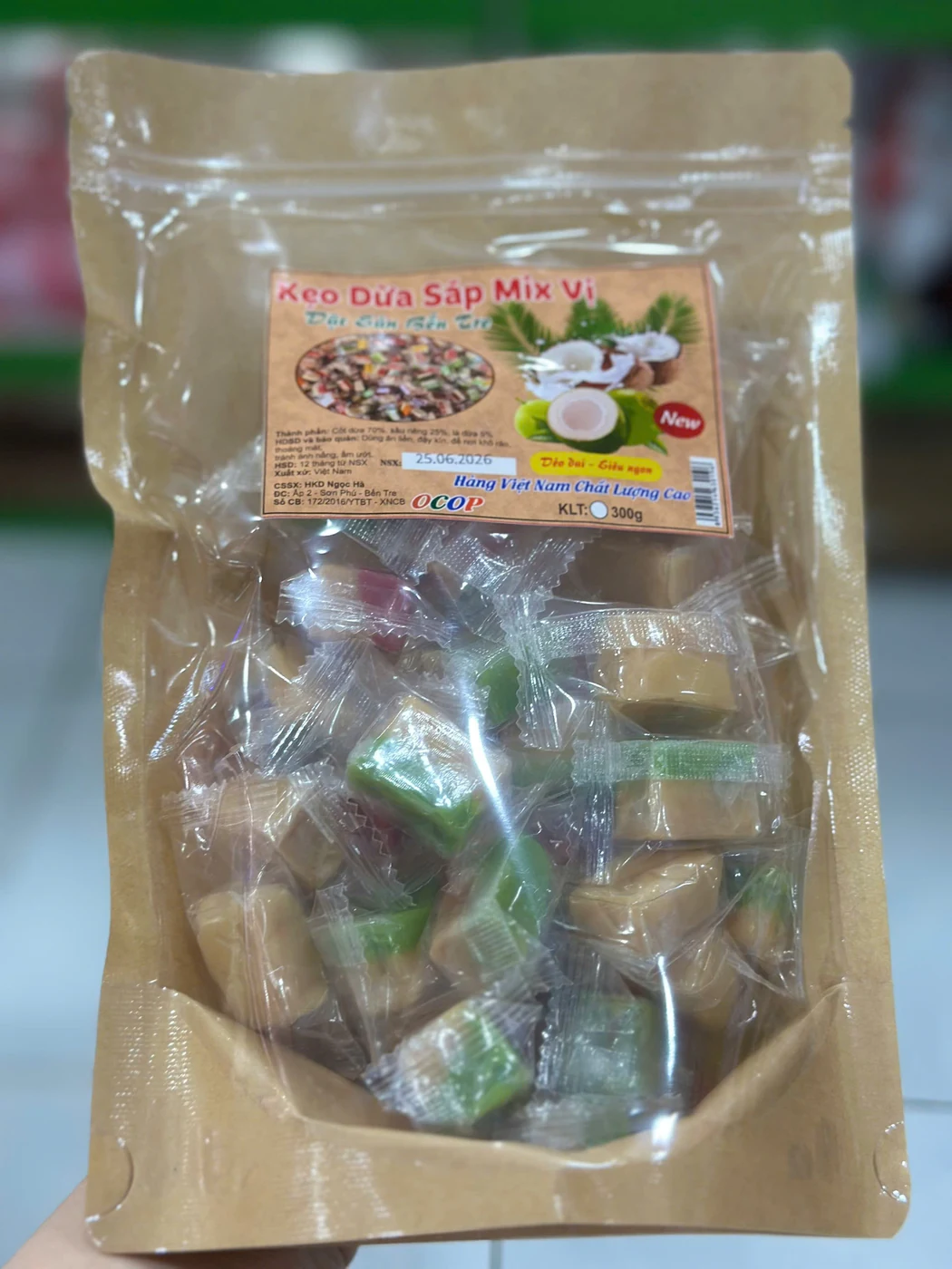 Kẹo dừa sáp mix vị tại Quốc Bảo